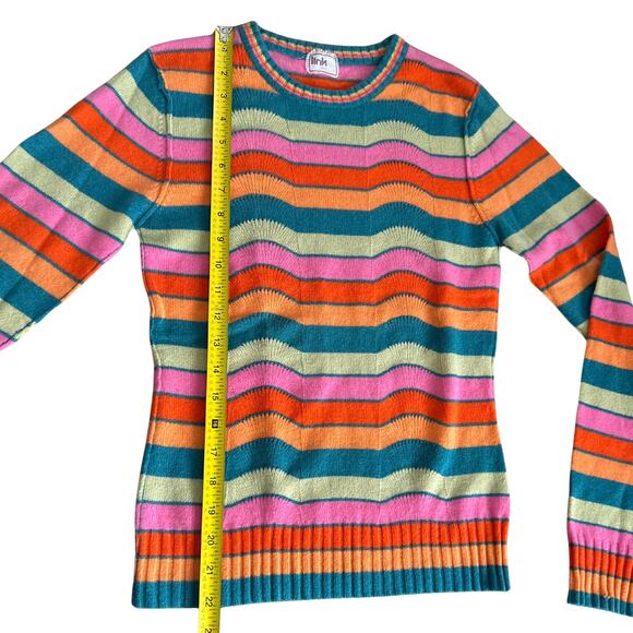 Vintage Cashmere Link Theory Striped Sweater 1990s / Early 2000s, Rare Japanese - Picture 5 of 6